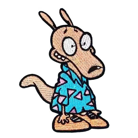 Set of 2 Patches Iron On Sew Badges 90's Rocko Life Cartoon Embroidered Patch - Picture 3 of 3